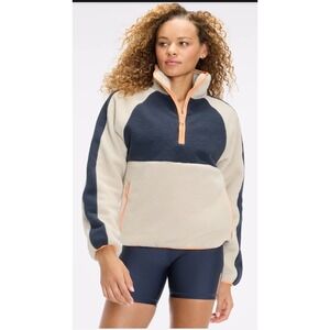 The Upside‎ Harlow Fleece Pullover Colorblock Orange Zip Women's Size M